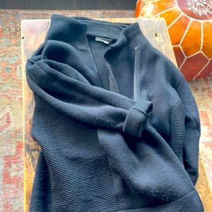 VINCE asymmetrical 100% wool fall long sweater jacket